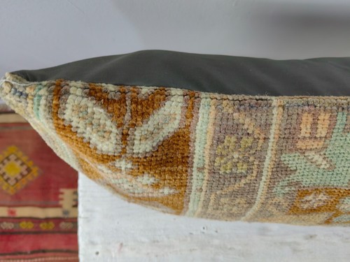Vintage Turkish Rug Lumbar Pillow Cover 12x48 | Extra Long Boho Bolster Cushion - Picture 7 of 19