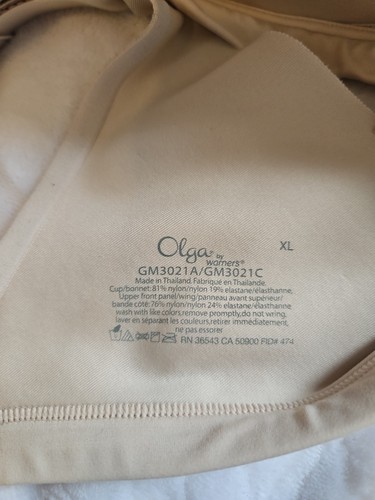 Sujetador Olga Beige Soporte Figura Completa XL GM3021A/GM3021C Sin Lados Sin Aros - Imagen 8 de 8