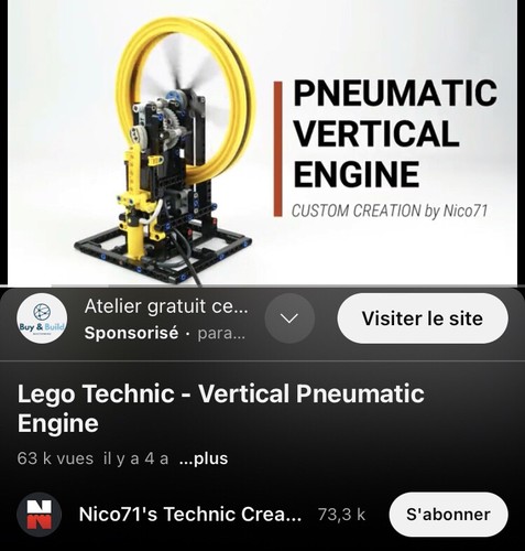 LEGO Compatible Bricks MOC Niko71 : Pneumatic Vertical Engine Technic - Picture 13 of 13