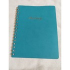 Meetings Notes Planner Organizer Gold Spiral Teal Blue Undated Notebook