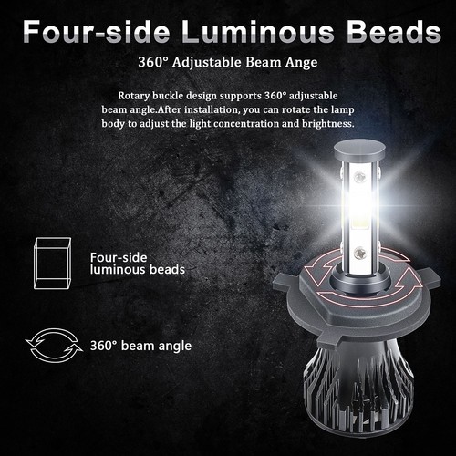 Faros LED cromados alto/bajo haz sellado DOT Fit Chevrolet Impala 1977-1985 4x6" - Imagen 19 de 19