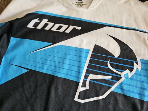 Thor Phase 2.0MX Jersey Mens Small Black Blue White Dirt Bike Motocross Racing - Picture 3 of 8