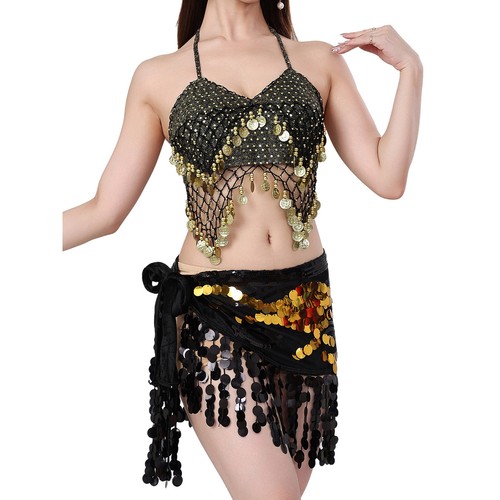 Womens Outfits Holder Bra Set Skirt Dancewear Crop Top Costume Sportshirts - Picture 12 of 106
