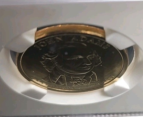 2007 $1 John Adams Presidential Dollar Error Missing Edge Lettering NGC MS-65 - Picture 3 of 5