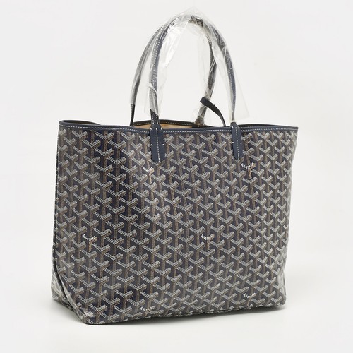 Goyard Blue Goyardine Coated Canvas and Leather Saint Louis PM Tote - Picture 3 of 9