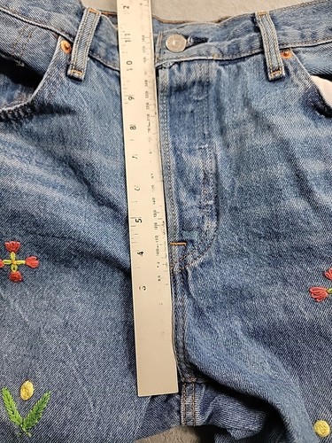 Levis 501 Jeans Womens 27x34 (32x28) Blue Button Cotton Mid Modified Y2K READ - Picture 15 of 22