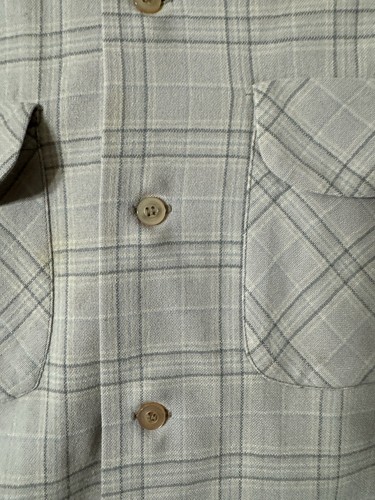 VTG 1960’s Pendleton Virgin Wool Loop Collar Beige Button-Up Shirt MEN’S S FLAW - Picture 12 of 24