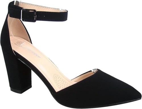 Damen-Sandalen spitz Knöchelriemen Schnalle klobiger Blockabsatz Songful-6 Forever - Bild 11 von 45