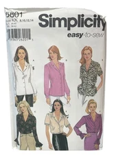 Simplicity 5801 Misses Blouse Sewing Pattern Size 8-14 Easy to Sew