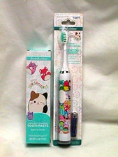 SQUISHMALLOWS Licensed BRUSH BUDDIES Battery Op SONIC TOOTH BRUSH  Toothpaste