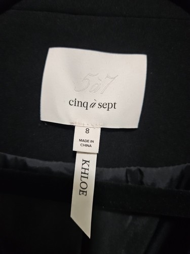 NEW, Cinq A Sept Khloe Ruched Sleeve single Breasted Blazer Black SZ 8 #SJ1606 - Picture 9 of 9