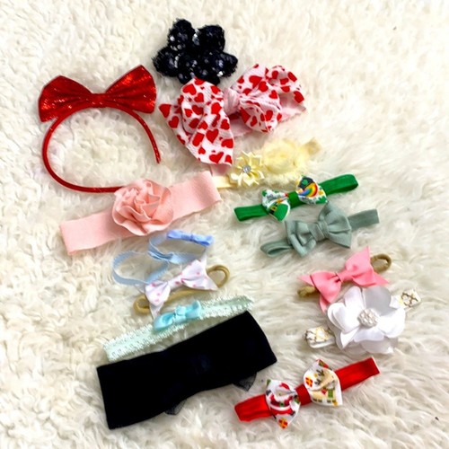 Pre-Owned lot of girls hair accessories headbands bows dress up 14 Pieces - Picture 2 of 5