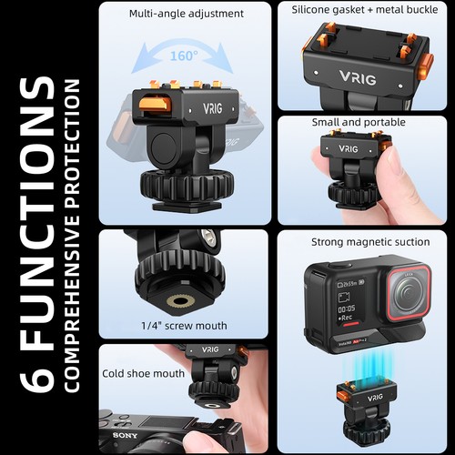 VRIG Magnetic Magnetic Mount Adapter for OSMO Action 5 Pro/4/3 Insta360 Camera - Picture 14 of 15