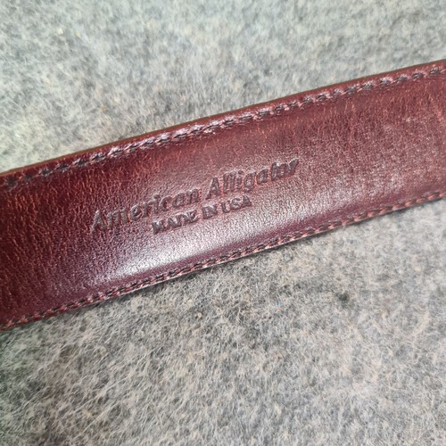 Cinturón de cuero marrón American Alligator para hombre 40 hecho en EE. UU. - Imagen 6 de 10