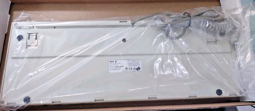 VINTAGE ACER AT CLICKY KEYBOARD 6511-AW WHITE & GREY KEYS 3 DOT BLEMIS RM0-KBRK - Picture 4 of 6