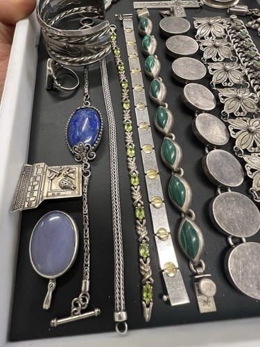 Lote de joyas de plata de ley - todo estado usable - 500,8 gramos - Imagen 12 de 20