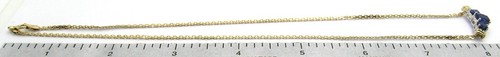 10K TWO-TONE YELLOW & WHITE GOLD TANZANITE GEMSTONE PENDANT NECKLACE 16'' .417 - Picture 15 of 15