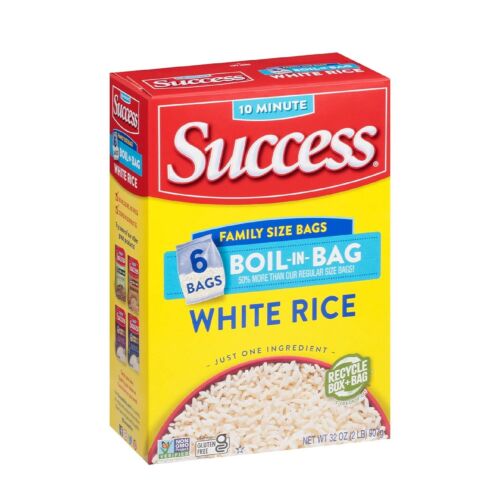 Success Boil-In-Bag Rice, White Rice, Quick and Easy Rice Meals, 14-Ounce, 4 bag