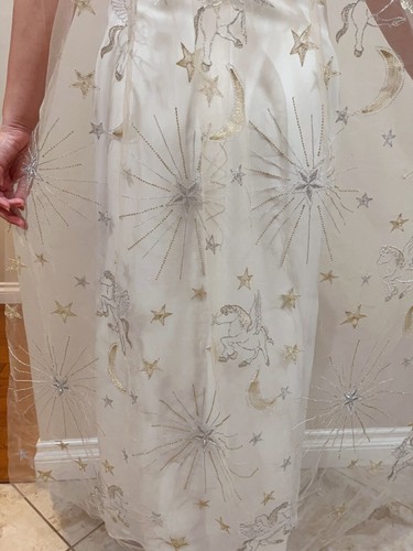 Wedding Veil Bright gold star Glitter champagne Wedding Veil Stunning embroidere - Picture 4 of 5