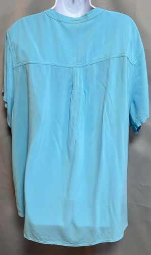 Torrid Damen Harper Challis Bluse Oberteil aquablau Pullover Taschen Plus 4X - Bild 6 von 13
