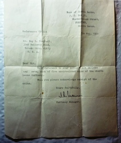 1964 SIERRA LEONE - MINT BU DUAL SET (5x5) - PAPER ENVELOPES, ORIG. PKG & LETTER - Picture 9 of 13