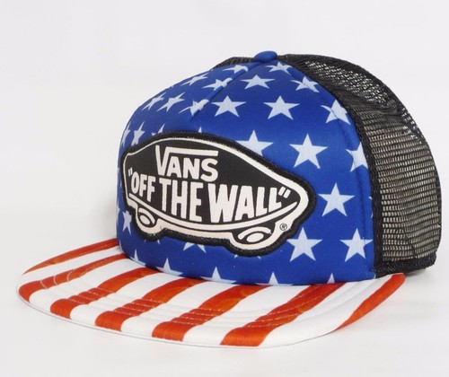 Vans Herren Trucker Mütze USA Stars & Stripes Flagge Mesh Snapback Cap - Bild 2 von 3