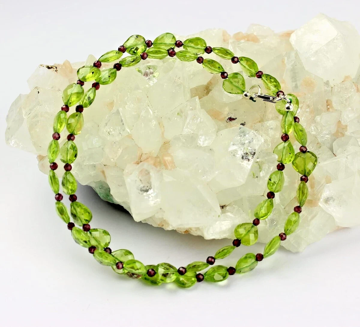 Collane Con Pietre Preziose Rondelle Sfaccettate Peridoto Verde - Foto 6