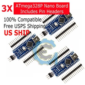 3Pcs-USB-CH340G-Nano-V3-0-16M-5V-ATmega328P-Micro-Controller-Board-For-Arduino