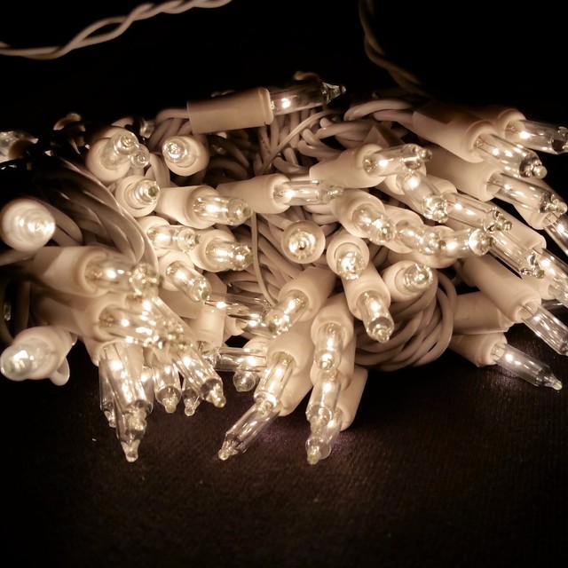 Holiday Time White Christmas Lights White Wire 100 Ct 24 Feet X2 Clear White Wire Lights String Christmas Holiday Party Wedding Halloween 100 - Holiday Time White Christmas Lights White Wire 100 Ct 24 Feet X2