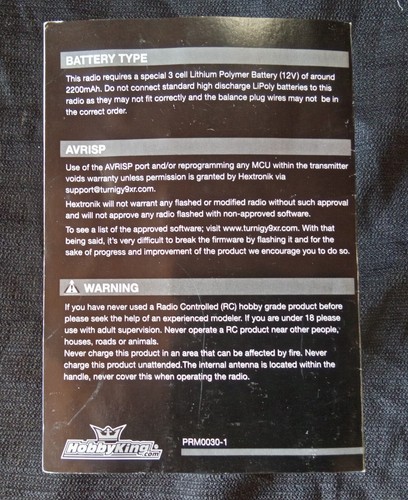 Turnigy 9XR 2.4 gHz Digital Proportional Radio Control System - Picture 11 of 22