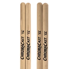 ChromaCast 5A & 7A USA Made, Wood Tipped, Hickory Drumsticks | 2 Pairs