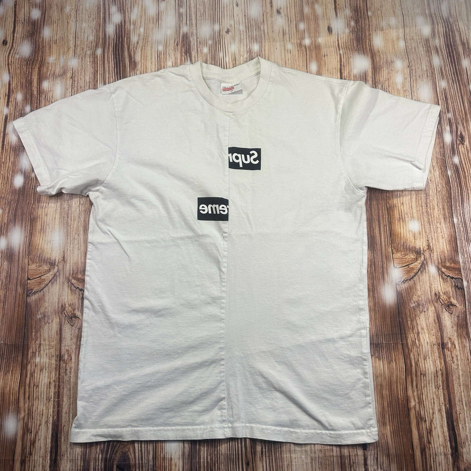 Tee shirt Supreme X Comme Des Garçons boîte fendue logo taille Medium