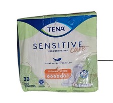 Tena Sensitive Care Incontinence Pad For Women • Ultimate 6 • 33 Pads • New