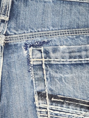 Cinch Jeans Herren 30x36 Blau Denim Straight Denim Whisker Distressed Patch - Bild 11 von 11