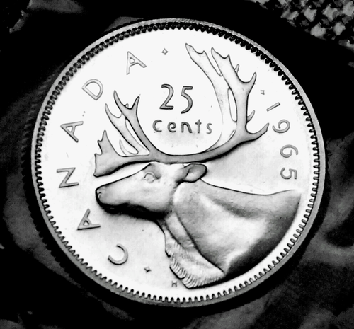 1965 25¢ silver proof like will grade MS in mint cello