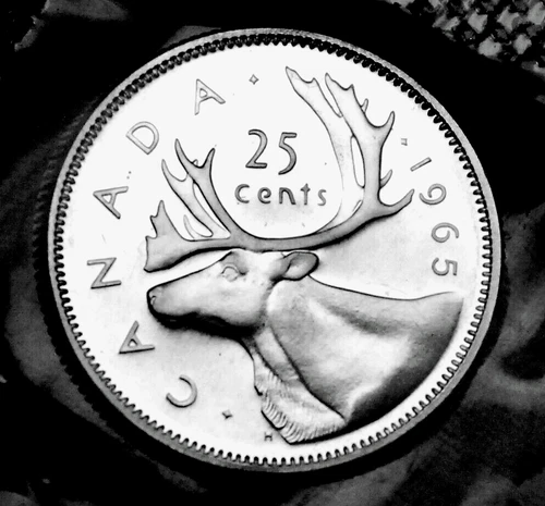 1965 25¢ silver proof in original mint cellophane - lovely coin