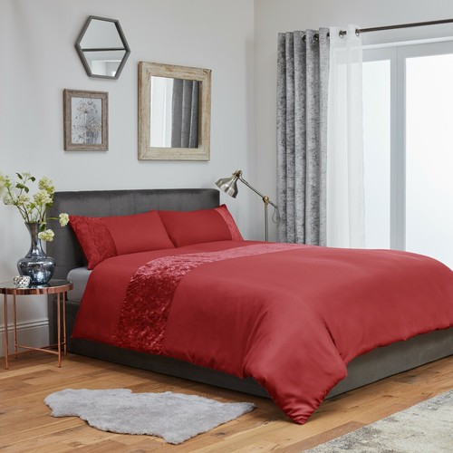 Duvet Cover & Pillowcase Bedding Set Chloe Crushed Velvet Design - Picture 33 of 39