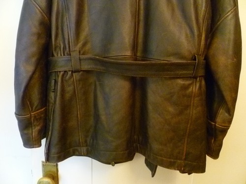 Hein Gericke Distressed Brown Belted Leather Moto Biker Jacket, Size M - Picture 23 of 24