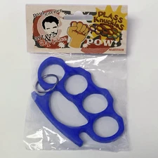 Plass Knuckles - Plastic Keychain-BLUE