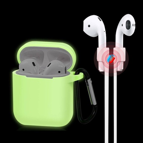 3-in-1 For Apple AirPods 1 / 2 Silicone Case Cover + Keychain + Magnetic Strap - Picture 31 of 31