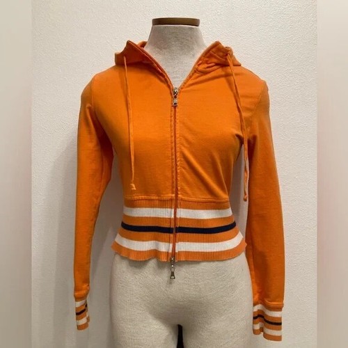 No Boundaries Vintage Y2K Cropped Zip Up Hoodie, Fitted, Junior, Size Small