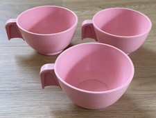 1982 Fisher Price Fun with Food Drink Vintage Pink Tea Set 3 Cups