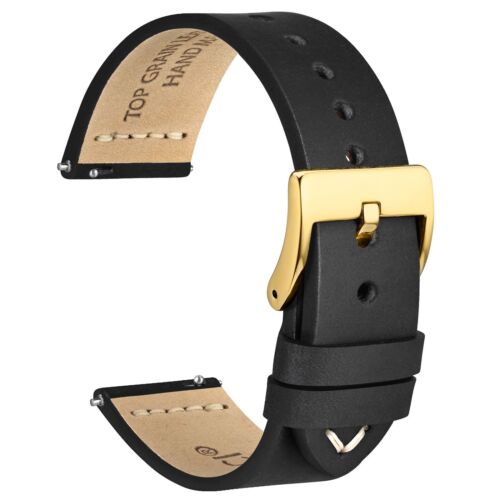 Correa de reloj de cuero de grano superior WOCCI 17 18 19 20 21 22 24 26 mm para hombre - Imagen 21 de 115