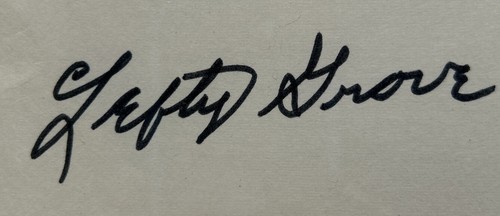 Lefty Grove Signed AUTOGRAPHED 3x5 index Card PSA/DNA Slabbed PSA - Picture 2 of 3