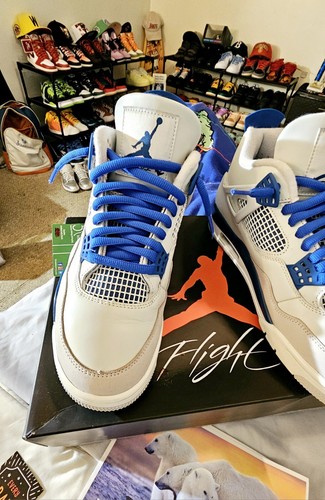 Nike Air Jordan 4 IV Retro 2024 Military Blue FV5029-141 Men's Size 9.5 (9.9/10) - Afbeelding 2 van 23