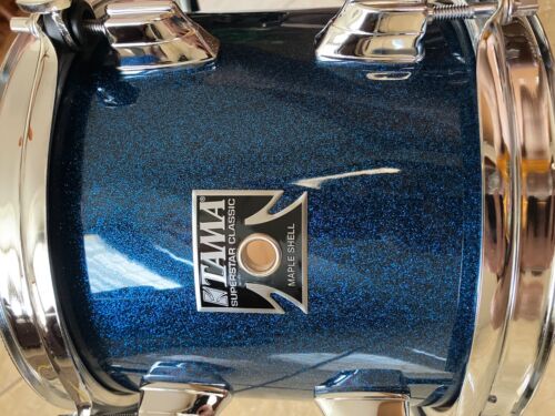New Tama superstar classic maple 8 x 7 tom Blue Sparkle with StarMount hardware - Picture 12 of 16