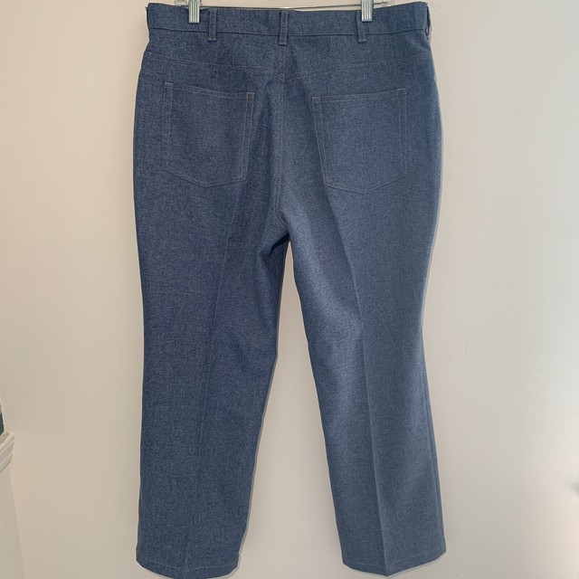 HABAND FitForever Mens Blue Pants Dress Jeans Expandable Waist 36 S