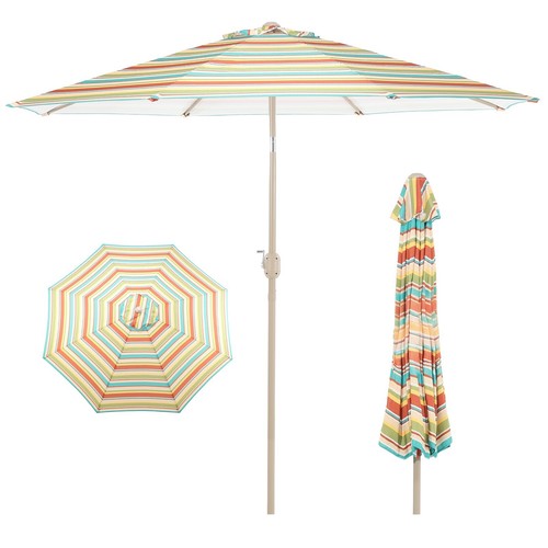 Aoodor 9FT Outdoor Patio Market Umbrella UV Protection Waterproof w/Button Tilt - Picture 66 of 73