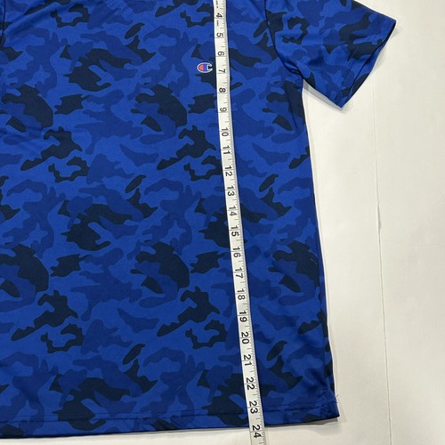 Champion boys T-shirt Athleticwear Short-Sleeve Camo Blue Size L 14-16 - Picture 5 of 6