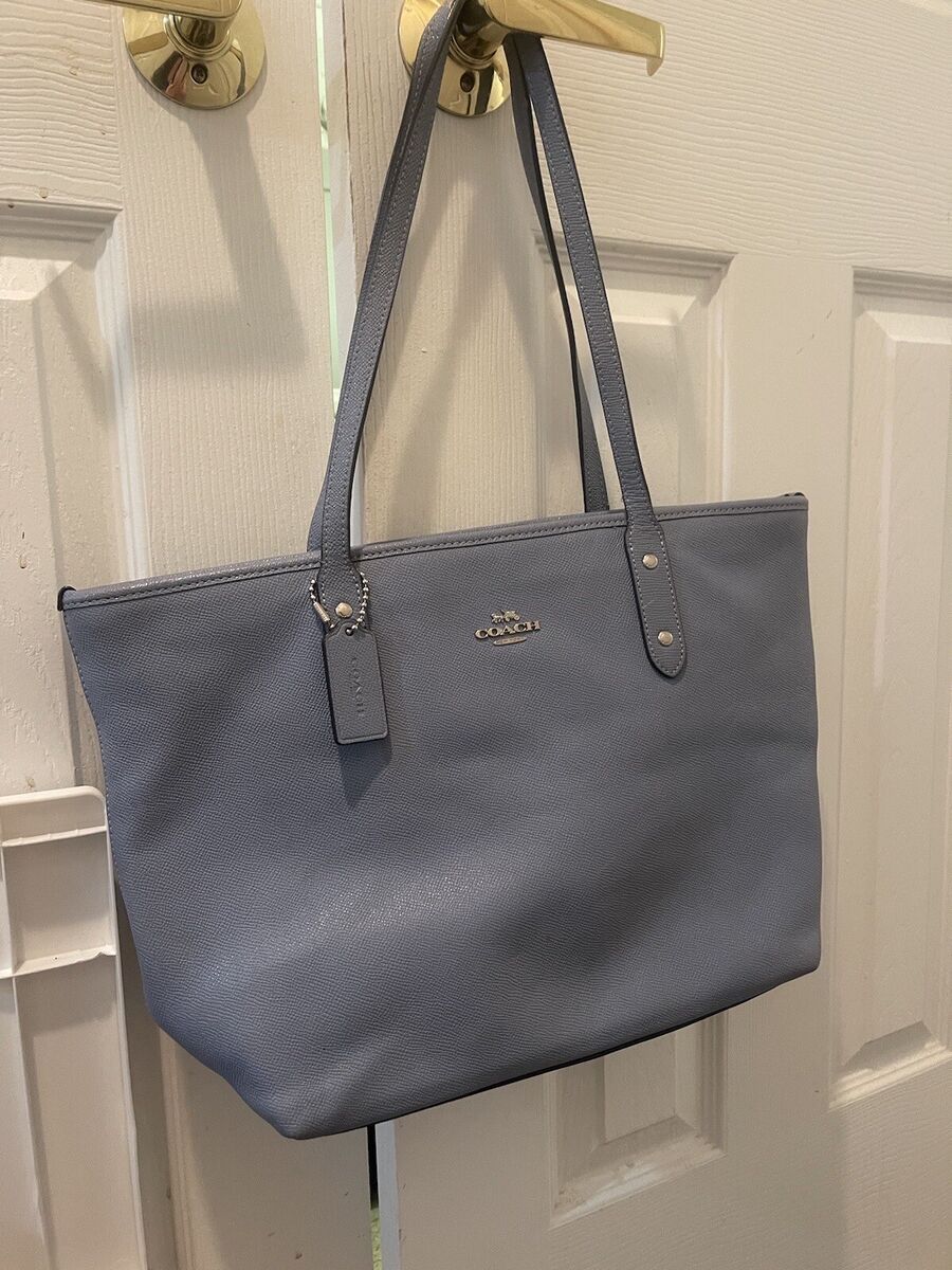 Coach F58846 Crossgrain Leather City Zip Tote in Blue | eBay Coach F58846 Crossgrain Leather City Zip Tote in Blue | eBay